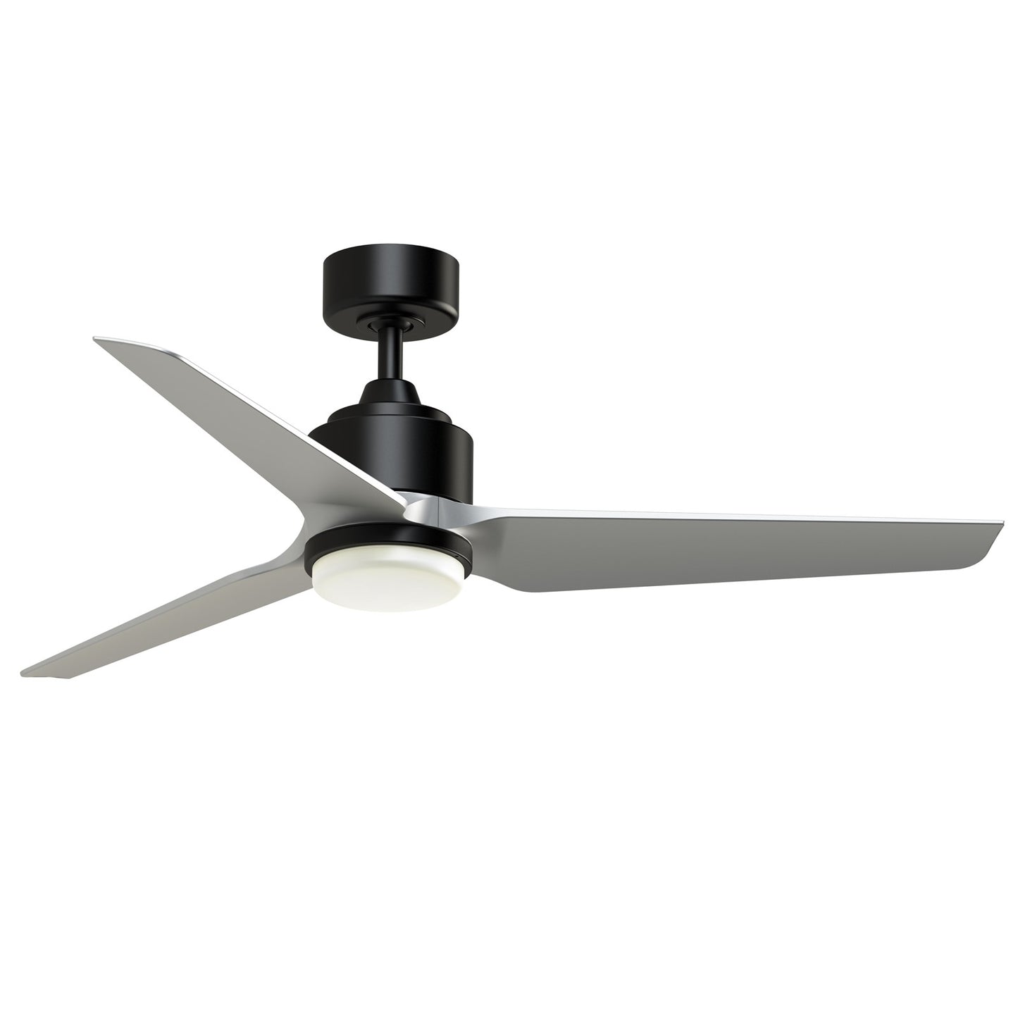 Fanimation TriAire Custom 52in 3-Blade Smart Ceiling Fan with LED Light | Black and Silver Composite | Wet Rated Indoor | Model FPD8514BLW-52SLW-LK