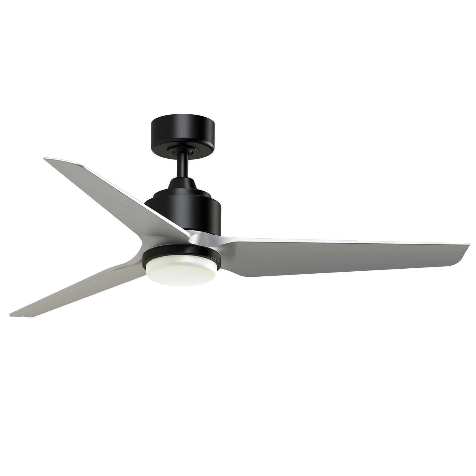 Fanimation TriAire Custom 52in 3-Blade Smart Ceiling Fan with LED Light | Black and Silver Composite | Wet Rated Indoor | Model FPD8514BLW-52SLW-LK