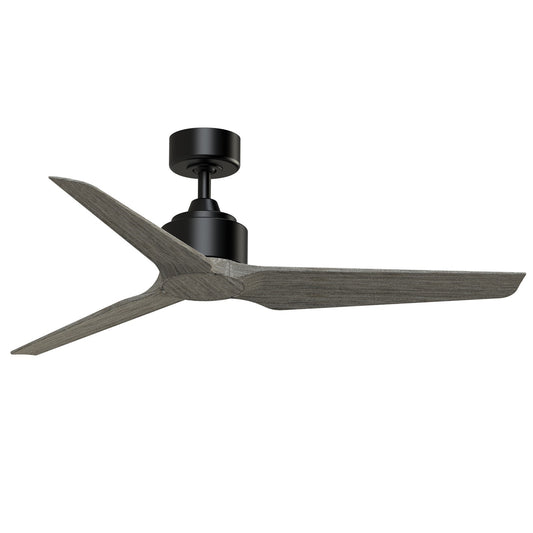 Fanimation TriAire Custom 52in 3-Blade Smart Ceiling Fan | Black and Weathered Wood Composite | Wet Rated Indoor & Outdoor | Model FPD8514BLW-52WEW