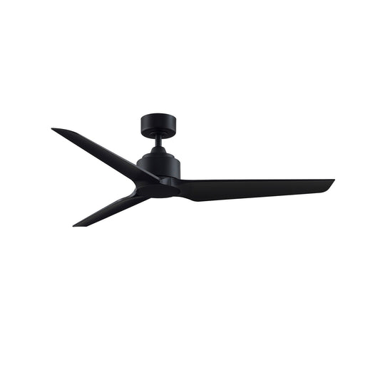 Fanimation TriAire Custom 56in Smart Ceiling Fan | Modern Black and Black Composite Blades | Indoor & Outdoor Wet Rated | Model FPD8514BLW-56BLW