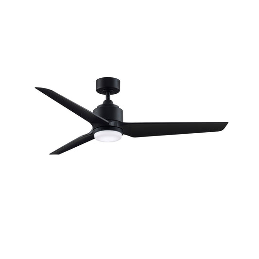 Fanimation TriAire Custom 56in 1-Light Smart Ceiling Fan | Black with Opal Frosted Glass | Indoor & Outdoor Wet Rated | Model FPD8514BLW-56BLW-LK