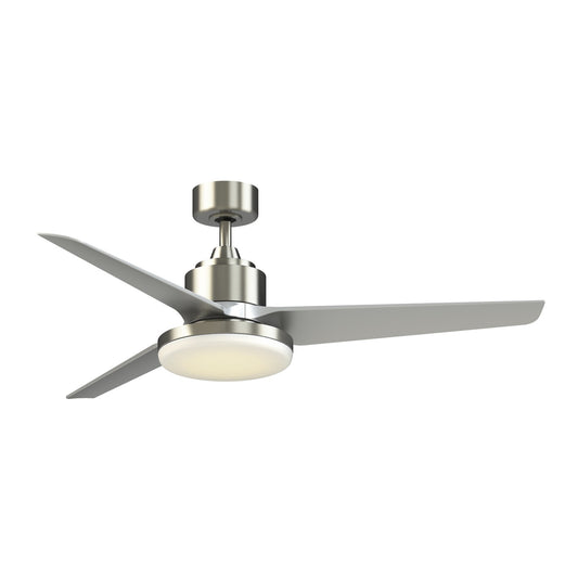Fanimation TriAire Custom 56in 1-Light Ceiling Fan | Modern Black and Silver Composite Blades | Covered Patio & Living | Model FPD8514BLW-56SLW-12LK