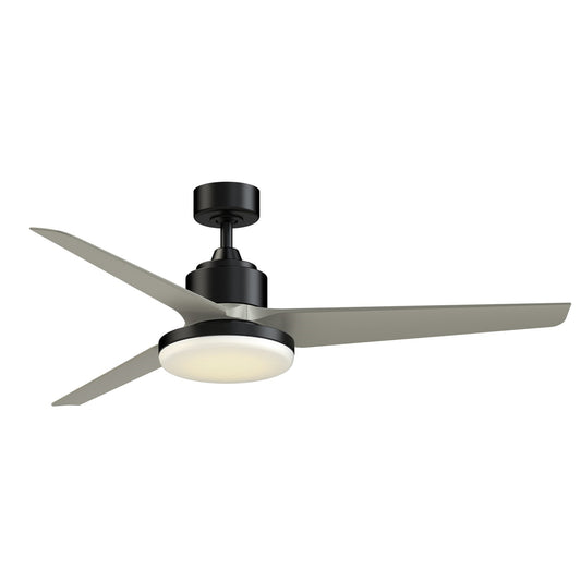 Fanimation TriAire Custom 60in 1-Light Ceiling Fan | Modern Matte Black and Brushed Nickel with Opal Frosted Glass | Model FPD8514BLW-60BNW-12LK