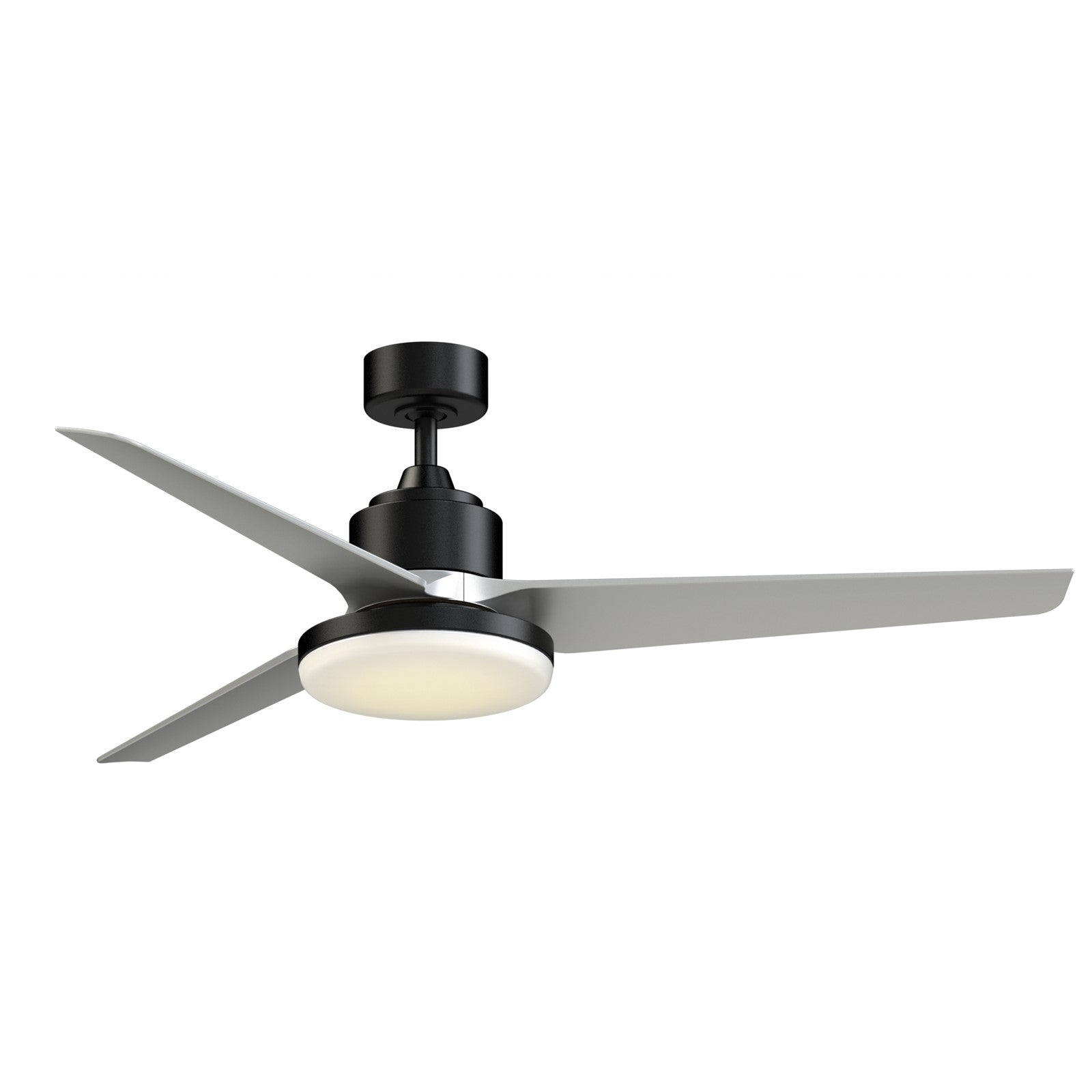 Fanimation TriAire Custom 60in 1-Light Ceiling Fan | Modern Black and Silver Composite Blades | Patio & Covered Porch | Model FPD8514BLW-60SLW-12LK
