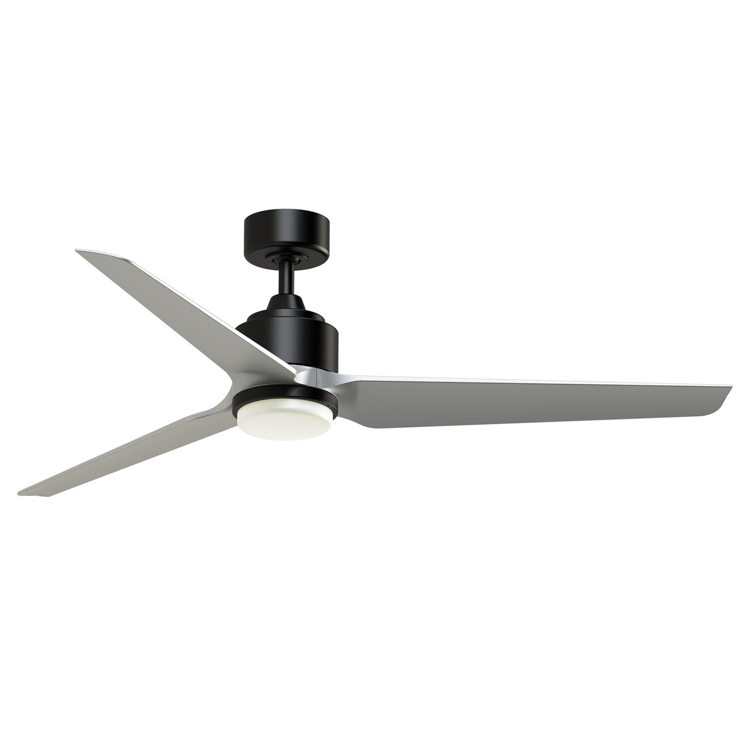 Fanimation TriAire Custom 60in 1-Light Ceiling Fan | Modern Black and Silver Composite Blades | Patio & Covered Porch | Model FPD8514BLW-60SLW-LK
