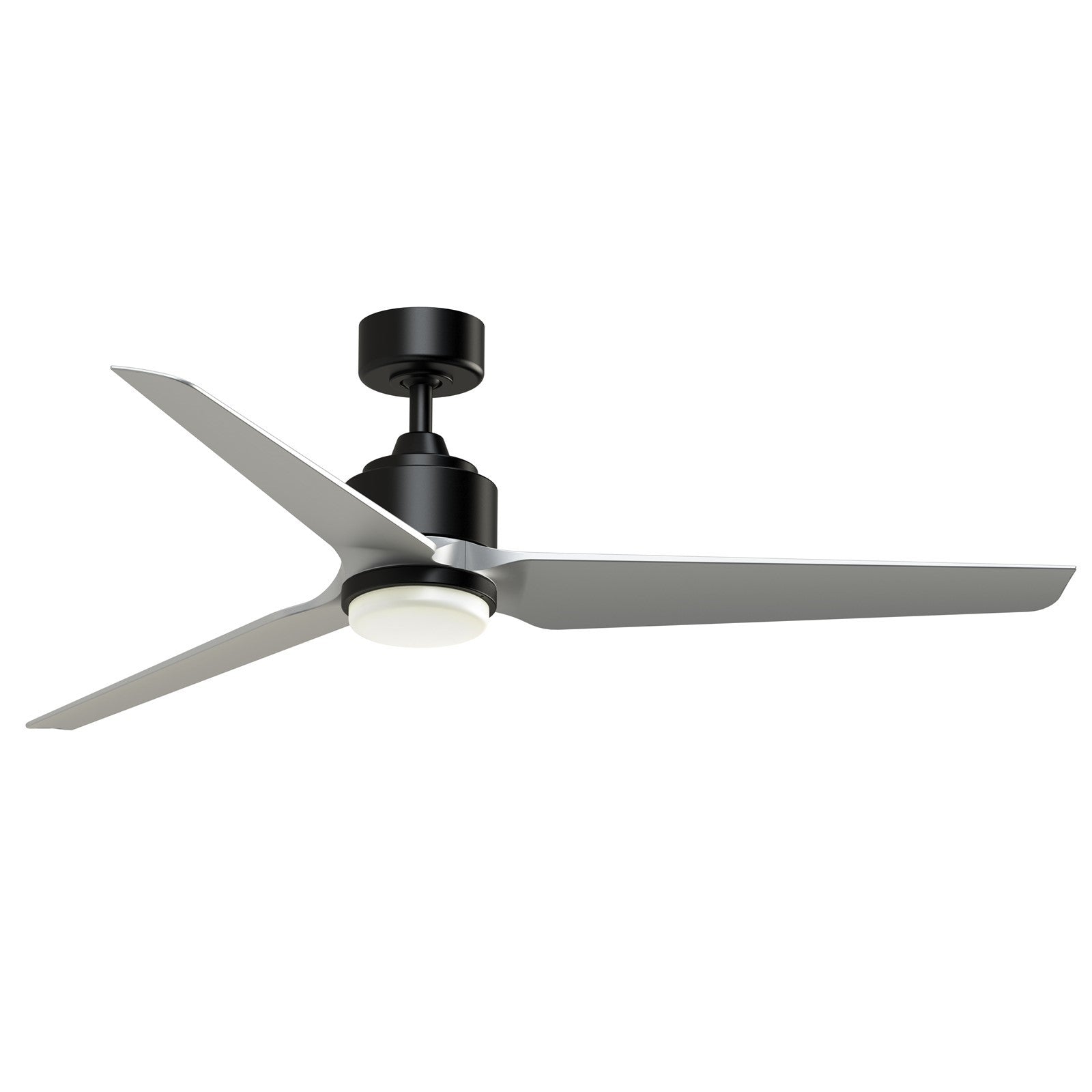 Fanimation TriAire Custom 60in 1-Light Ceiling Fan | Modern Black and Silver Composite Blades | Patio & Covered Porch | Model FPD8514BLW-60SLW-LK
