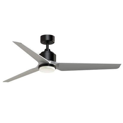 Fanimation TriAire Custom 60in 1-Light Ceiling Fan | Modern Black and Silver Composite Blades | Patio & Covered Porch | Model FPD8514BLW-60SLW-LK