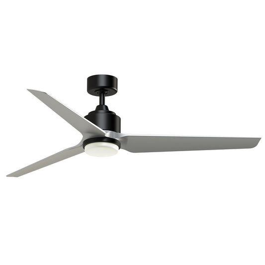 Fanimation TriAire Custom 60in 1-Light Ceiling Fan | Modern Black and Silver Composite Blades | Patio & Covered Porch | Model FPD8514BLW-60SLW-LK