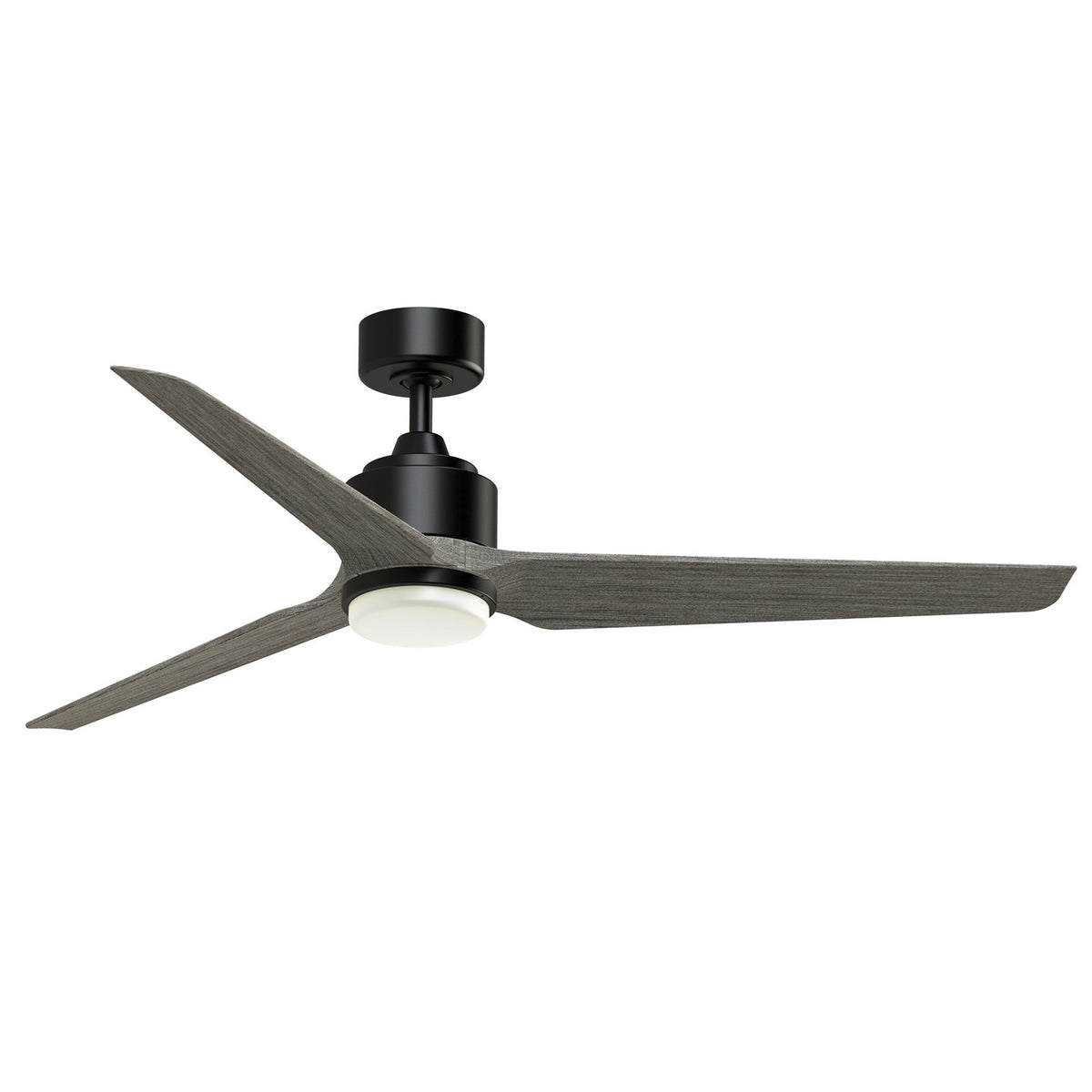 Fanimation TriAire Custom 60in 1-Light Ceiling Fan | Matte Black and Weathered Wood Composite Blades | Wet Rated Patio | Model FPD8514BLW-60WEW-LK