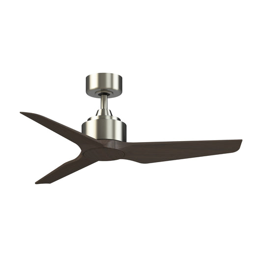 Fanimation TriAire Custom 44in 3-Blade Smart Ceiling Fan | Brushed Nickel and Dark Walnut Composite Blades | Covered Patio | Model FPD8514BN-44DWAW