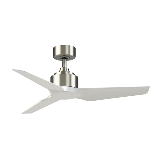 Fanimation TriAire Custom 44in Ceiling Fan | Brushed Nickel and Matte White Composite | Covered Patio & Bedroom | Model FPD8514BN-44MWW