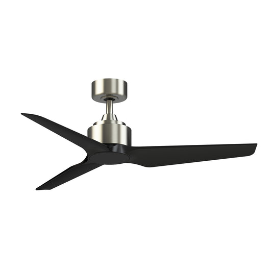Fanimation TriAire Custom 48in 3-Blade Ceiling Fan | Modern Brushed Nickel and Black Composite | Covered Patio & Bedroom | Model FPD8514BN-48BLW