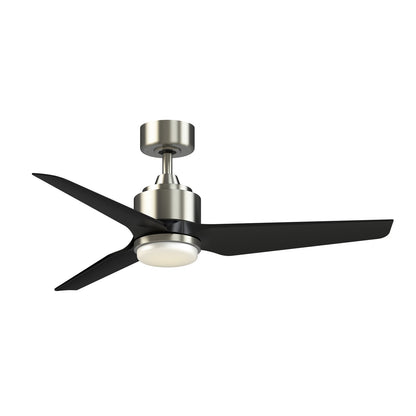 Fanimation TriAire Custom 48in 1-Light Ceiling Fan | Brushed Nickel and Black Composite Blades | Covered Patio & Bedroom | Model FPD8514BN-48BLW-LK