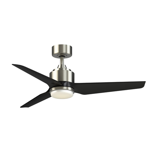 Fanimation TriAire Custom 48in 1-Light Ceiling Fan | Brushed Nickel and Black Composite Blades | Covered Patio & Bedroom | Model FPD8514BN-48BLW-LK