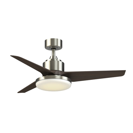 Fanimation TriAire Custom 48in 1-Light Ceiling Fan | Brushed Nickel and Dark Walnut Composite Blades | Covered Patio | Model FPD8514BN-48DWAW-12LK
