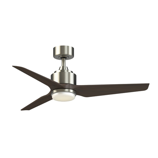 Fanimation TriAire Custom 48in 3-Light Ceiling Fan | Brushed Nickel and Dark Walnut Composite Blades | Covered Patio | Model FPD8514BN-48DWAW-LK