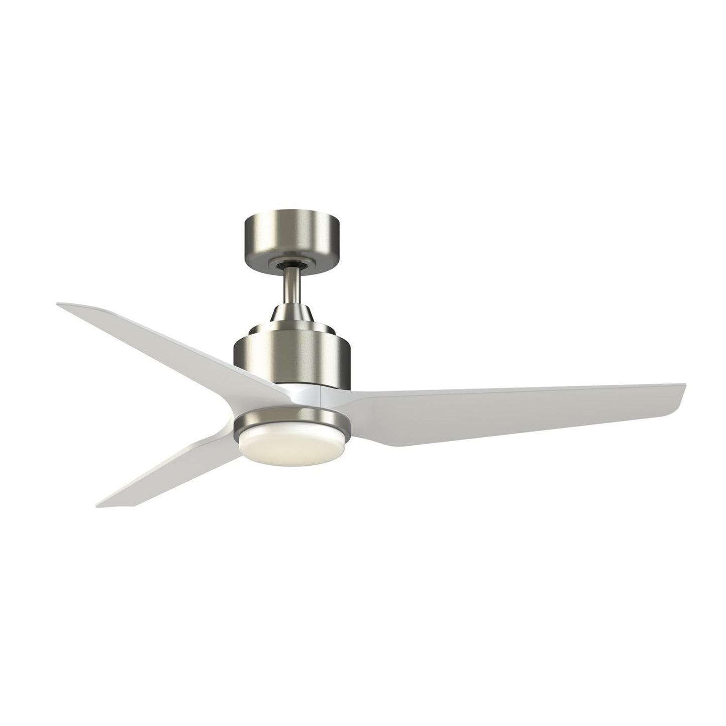 Fanimation TriAire Custom 48in 3-Light Ceiling Fan | Brushed Nickel and Matte White Composite Blades | Covered Patio | Model FPD8514BN-48MWW-LK
