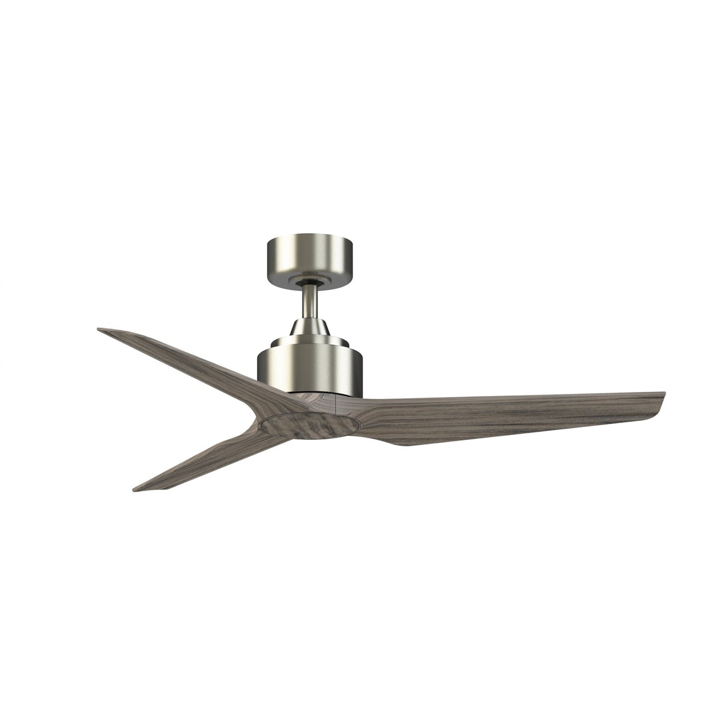 Fanimation TriAire Custom 48in 3-Blade Smart Ceiling Fan | Modern Brushed Nickel and Weathered Wood Composite | Covered Patio | Model FPD8514BN-48WEW