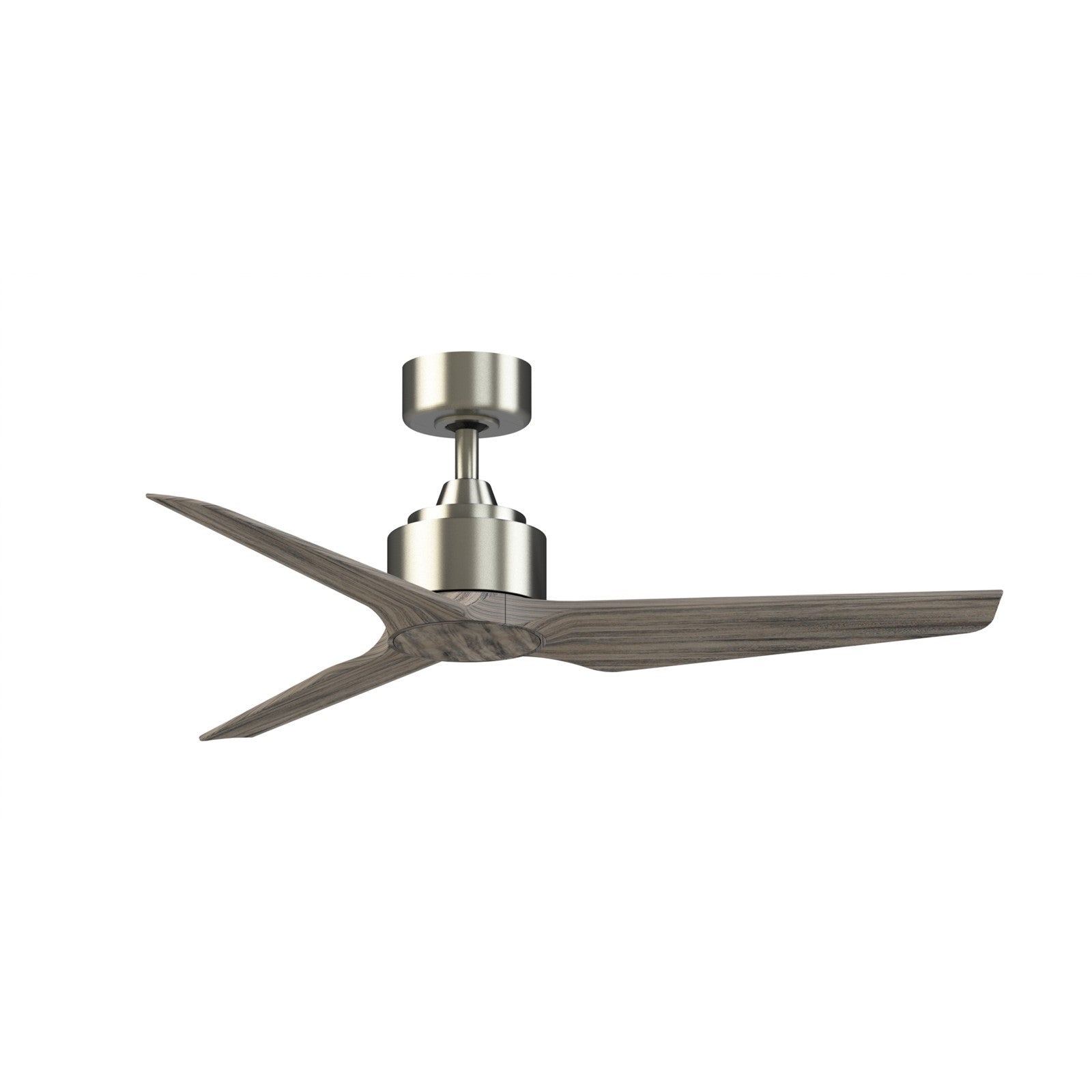 Fanimation TriAire Custom 48in 3-Blade Smart Ceiling Fan | Modern Brushed Nickel and Weathered Wood Composite | Covered Patio | Model FPD8514BN-48WEW