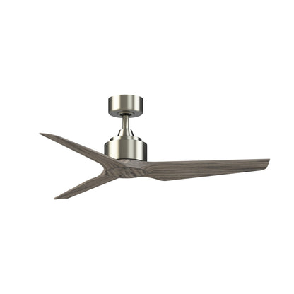 Fanimation TriAire Custom 48in 3-Blade Smart Ceiling Fan | Modern Brushed Nickel and Weathered Wood Composite | Covered Patio | Model FPD8514BN-48WEW