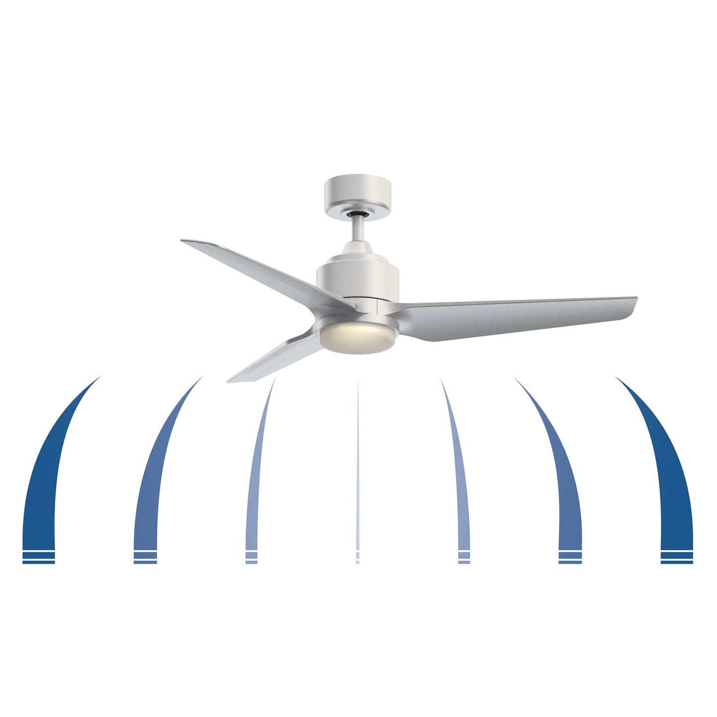 Fanimation TriAire Custom 48in 3-Blade Smart Ceiling Fan | Modern Brushed Nickel and Weathered Wood Composite | Covered Patio | Model FPD8514BN-48WEW