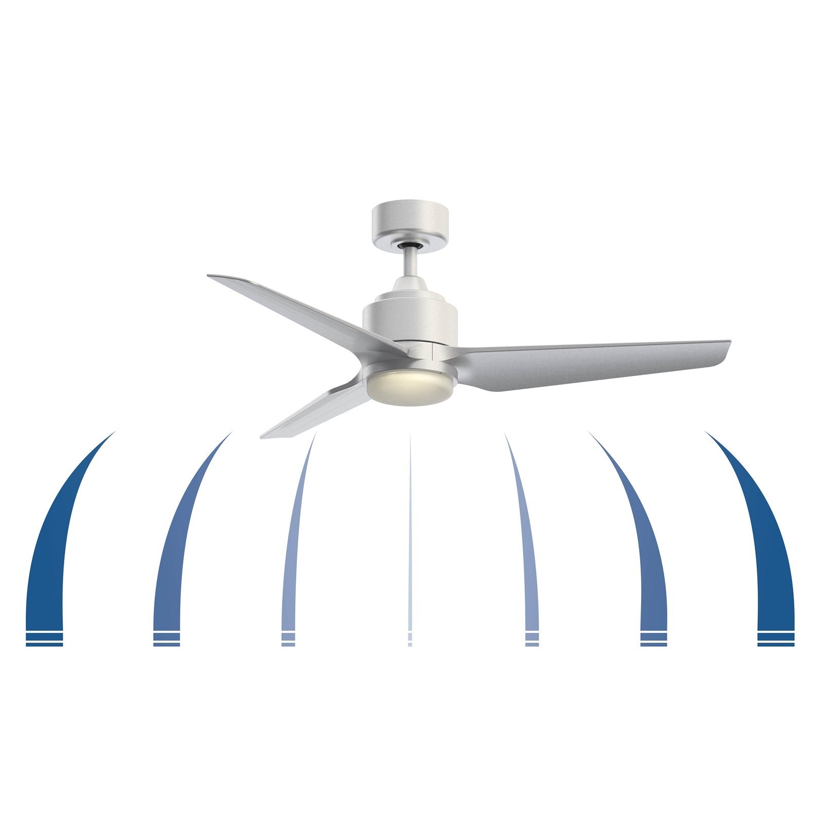 Fanimation TriAire Custom 48in 3-Blade Smart Ceiling Fan | Modern Brushed Nickel and Weathered Wood Composite | Covered Patio | Model FPD8514BN-48WEW