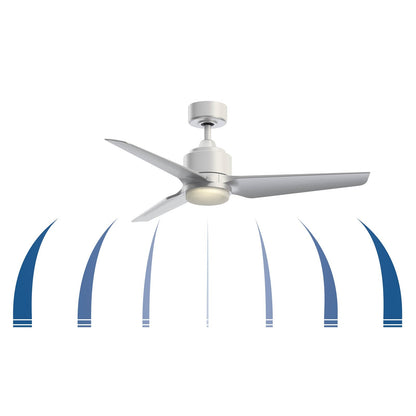 Fanimation TriAire Custom 48in 3-Blade Smart Ceiling Fan | Modern Brushed Nickel and Weathered Wood Composite | Covered Patio | Model FPD8514BN-48WEW