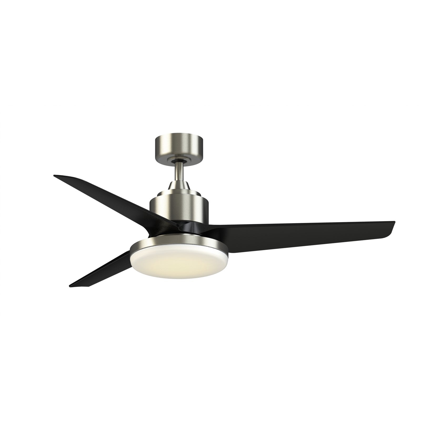 Fanimation TriAire Custom 52in 1-Light Ceiling Fan | Brushed Nickel and Black Composite Blades | Covered Patio & Bedroom | Model FPD8514BN-52BLW-12LK
