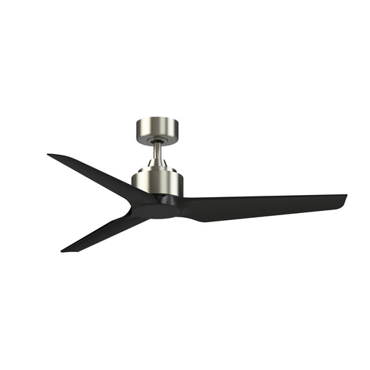 Fanimation TriAire Custom 52in 3-Blade Smart Ceiling Fan | Modern Brushed Nickel and Black Composite | Covered Patio | Model FPD8514BN-52BLW