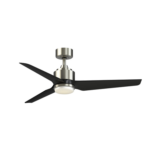 Fanimation TriAire Custom 52in 1-Light Ceiling Fan | Brushed Nickel and Black Composite Blades | Covered Patio & Bedroom | Model FPD8514BN-52BLW-LK
