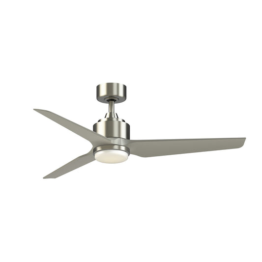 Fanimation TriAire Custom 52in 1-Light Ceiling Fan | Brushed Nickel and Opal Frosted Glass | Covered Patio & Bedroom | Model FPD8514BN-52BNW-LK