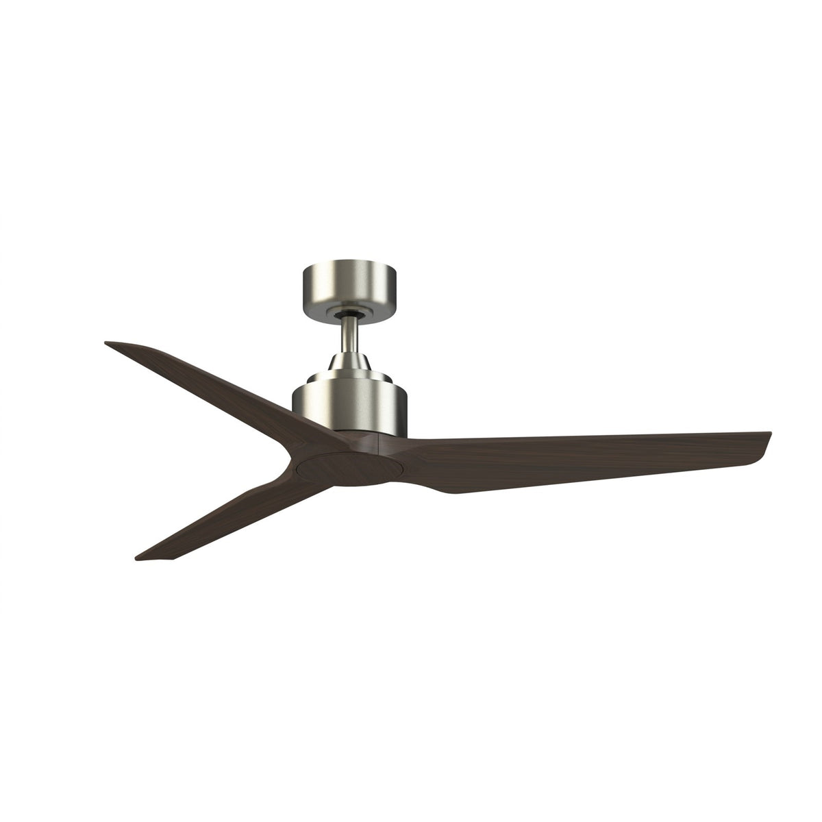 Fanimation TriAire Custom 52in Ceiling Fan | Brushed Nickel and Dark Walnut Composite | Covered Patio & Bedroom | Model FPD8514BN-52DWAW