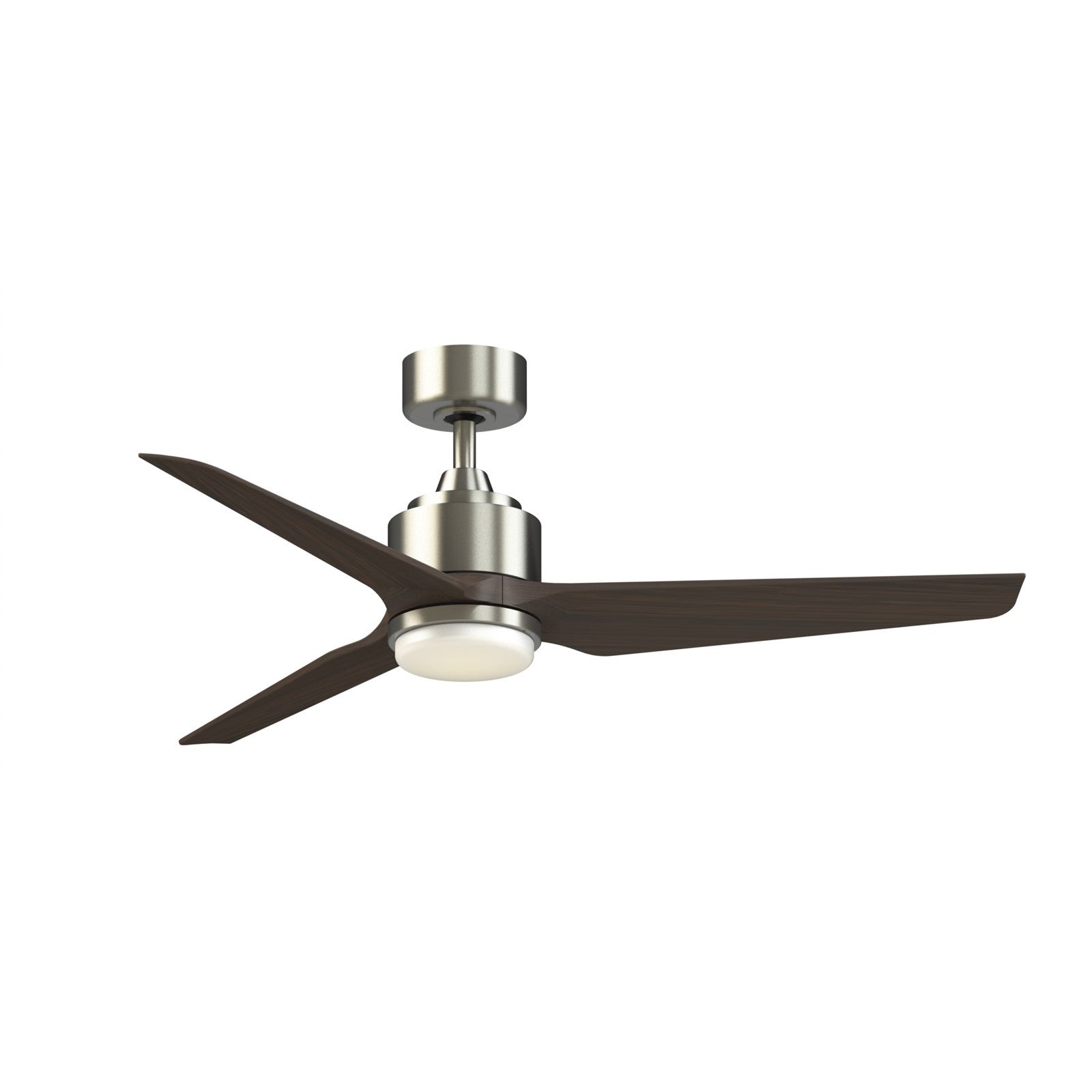 Fanimation TriAire Custom 52in 1-Light Ceiling Fan | Brushed Nickel and Dark Walnut with Opal Frosted Glass | Covered | Model FPD8514BN-52DWAW-LK