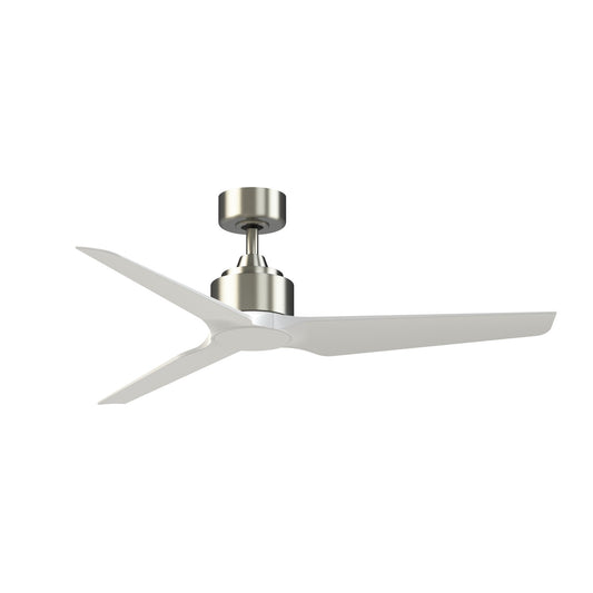 Fanimation TriAire Custom 52in 3-Blade Smart Ceiling Fan | Brushed Nickel and Matte White Composite | Covered Patio & Bedroom | Model FPD8514BN-52MWW