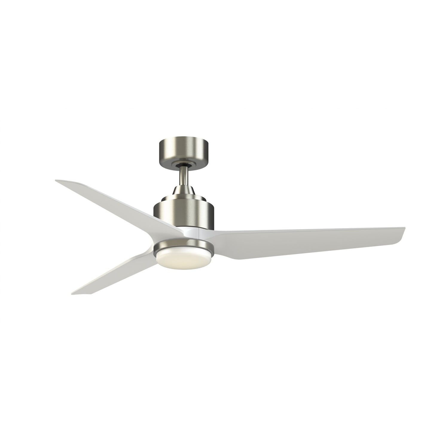 Fanimation TriAire Custom 52in 3-Blade Smart Ceiling Fan with LED Light Kit | Brushed Nickel and Matte White Composite | Model FPD8514BN-52MWW-LK
