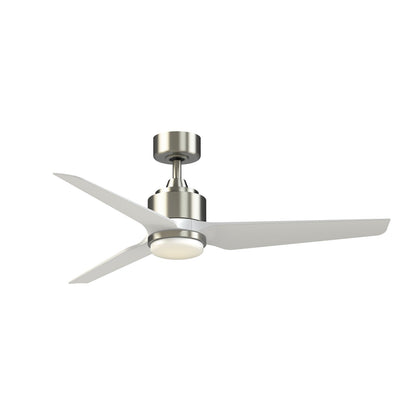 Fanimation TriAire Custom 52in 3-Blade Smart Ceiling Fan with LED Light Kit | Brushed Nickel and Matte White Composite | Model FPD8514BN-52MWW-LK