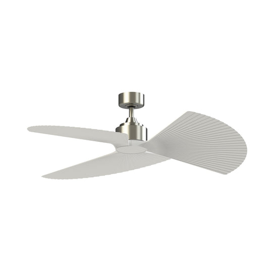Fanimation TriAire Custom 52in Ceiling Fan | Brushed Nickel and Matte White Composite Blades | Covered Patio & Living Room | Model FPD8514BN-52PMWW