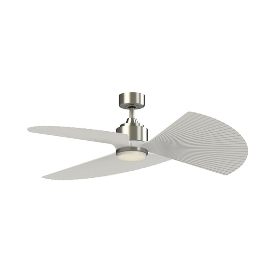 Fanimation TriAire Custom 52in 1-Light Smart Ceiling Fan | Brushed Nickel and Matte White Composite Blades | Covered | Model FPD8514BN-52PMWW-LK