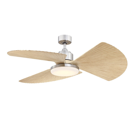 Fanimation TriAire Custom 52in 1-Light Smart Ceiling Fan | Brushed Nickel and Natural Composite | Covered Patio | Model FPD8514BN-52PNW-12LK