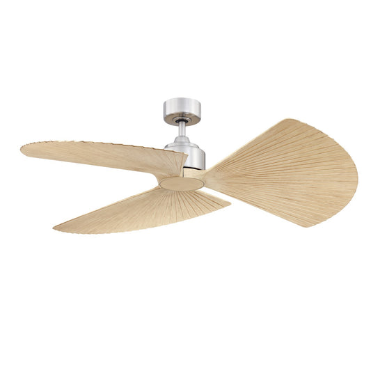 Fanimation TriAire Custom 52in 3-Blade Smart Ceiling Fan | Brushed Nickel and Natural Composite | Covered Patio & Sunroom | Model FPD8514BN-52PNW