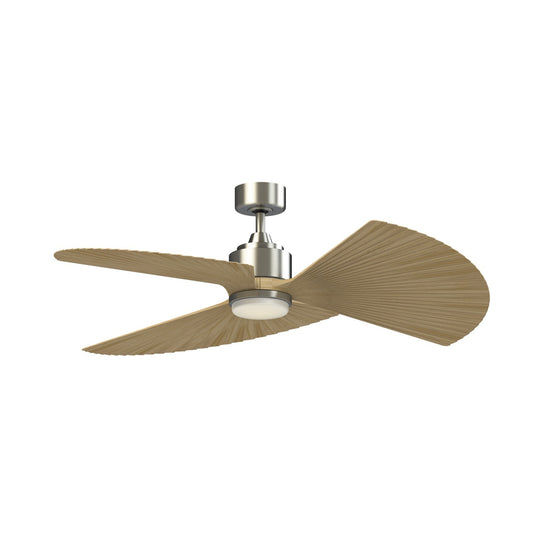 Fanimation TriAire Custom 52in 1-Light Smart Ceiling Fan | Brushed Nickel and Natural Composite | Covered Patio & Sunroom | Model FPD8514BN-52PNW-LK