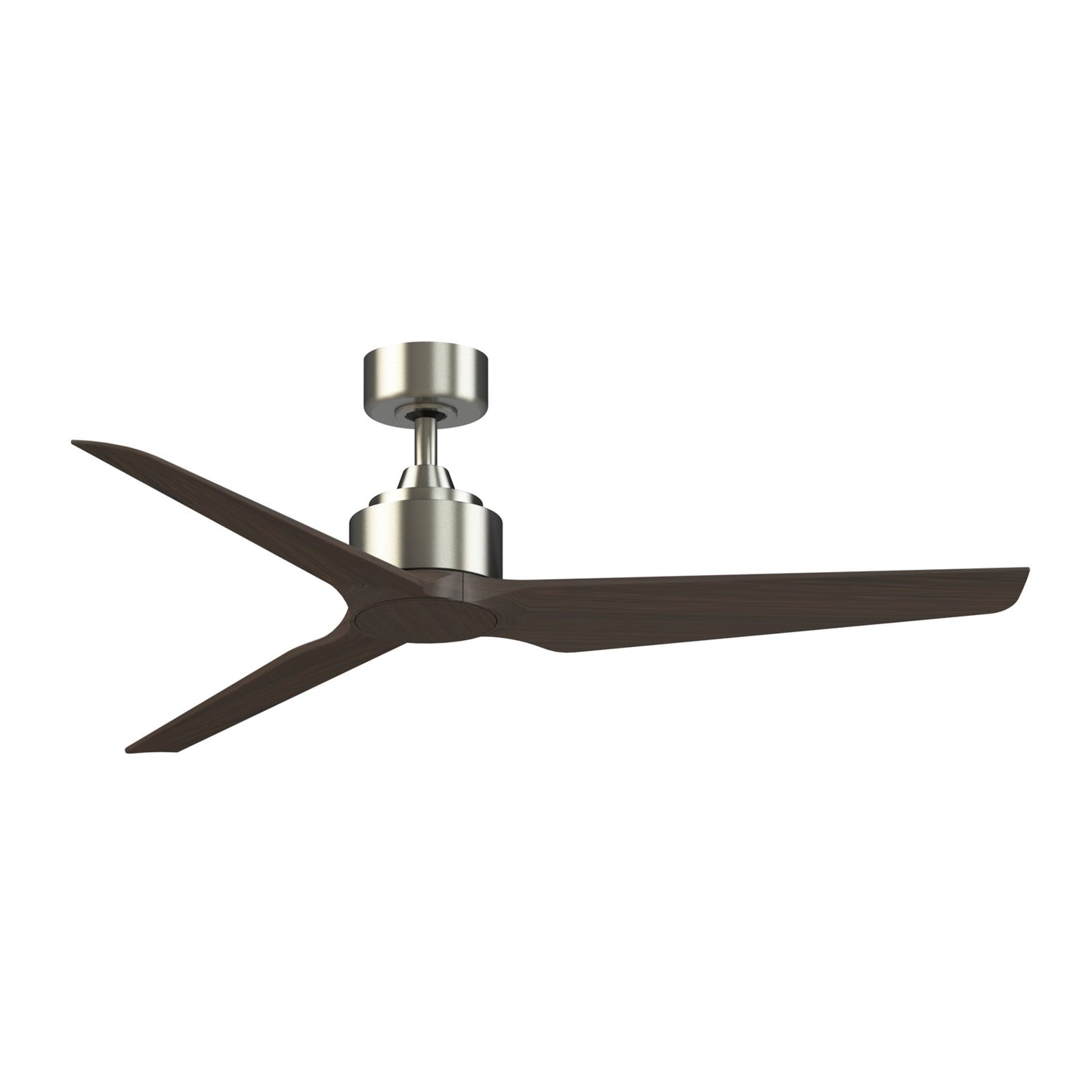 Fanimation TriAire Custom 56in Smart Ceiling Fan | Modern Brushed Nickel and Dark Walnut Composite Blades | Covered Patio | Model FPD8514BN-56DWAW