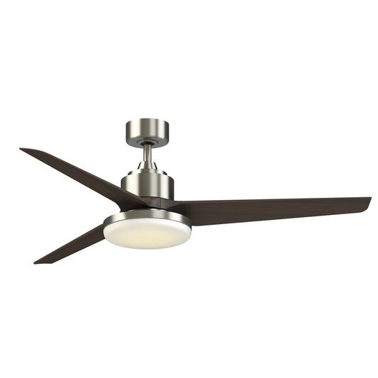 Fanimation TriAire Custom 60in 1-Light Ceiling Fan | Brushed Nickel and Dark Walnut with Opal Frosted Glass | Covered | Model FPD8514BN-60DWAW-12LK