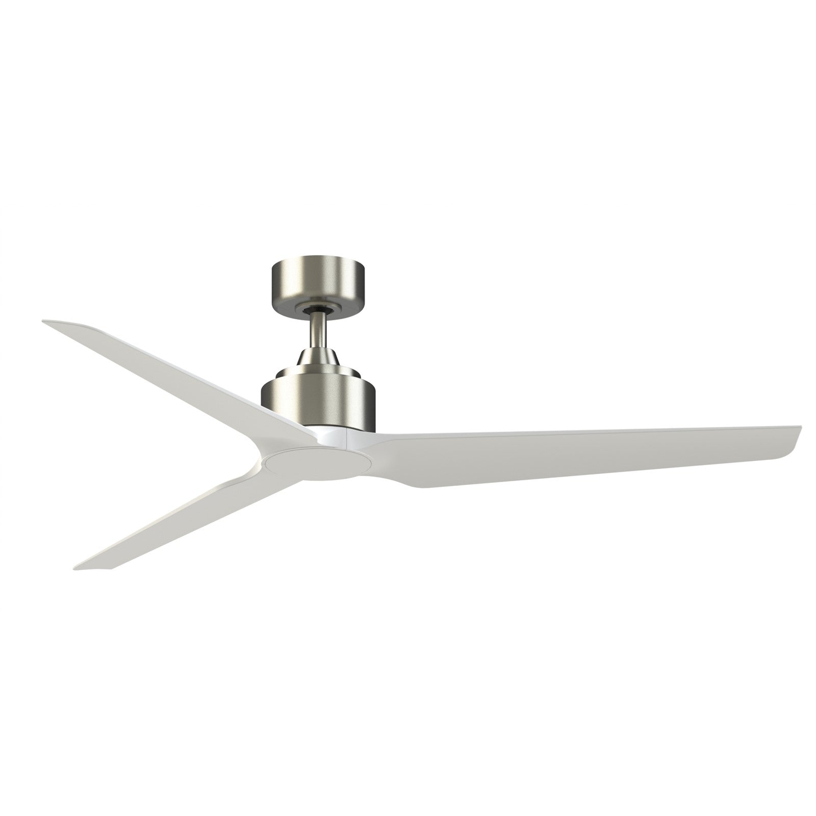 Fanimation TriAire Custom 60in 3-Blade Smart Ceiling Fan | Brushed Nickel and Matte White Composite | Covered Patio & Bedroom | Model FPD8514BN-60MWW