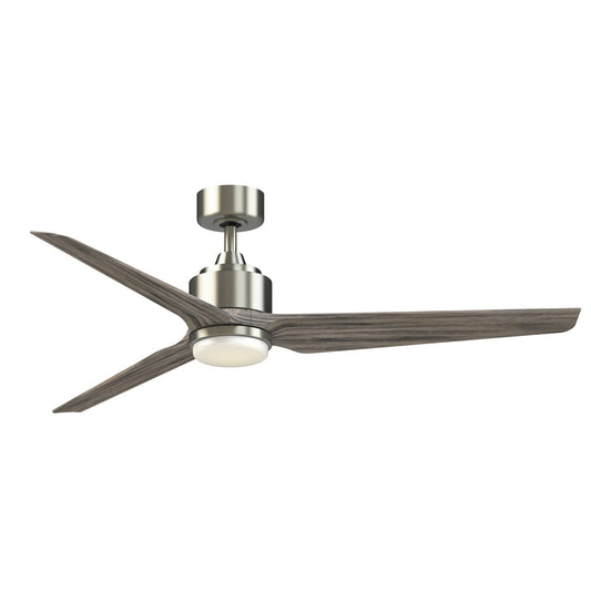 Fanimation TriAire Custom 60in 1-Light Ceiling Fan | Modern Brushed Nickel and Weathered Wood Composite Blades | Covered | Model FPD8514BN-60WEW-LK
