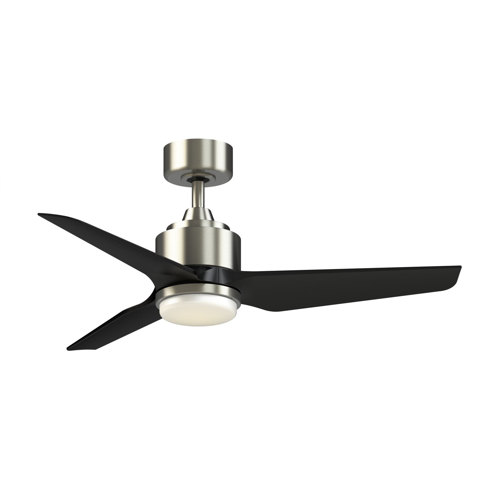 Fanimation TriAire Custom 44in 1-Light Ceiling Fan | Modern Brushed Nickel and Dark Walnut Composite Blades | Covered Patio | Model FPD8514BN-DWAW-LK
