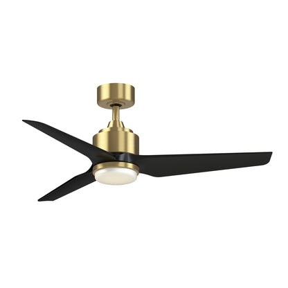 Fanimation TriAire Custom 48in 3-Blade Smart Ceiling Fan with LED Light Kit | Brushed Satin Brass and Black Composite | Model FPD8514BS-48BLW-LK