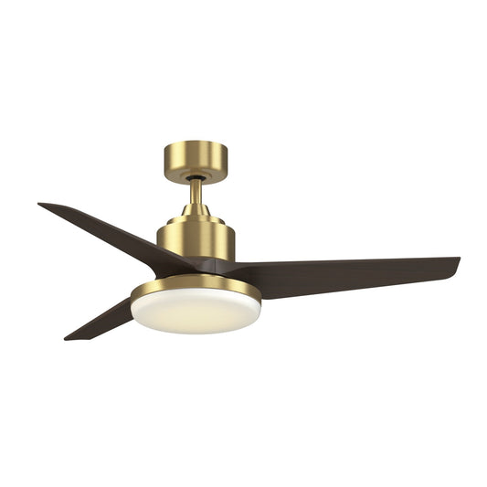 Fanimation TriAire Custom 48in 1-Light Smart Ceiling Fan | Brushed Satin Brass and Dark Walnut Composite | Covered | Model FPD8514BS-48DWAW-12LK