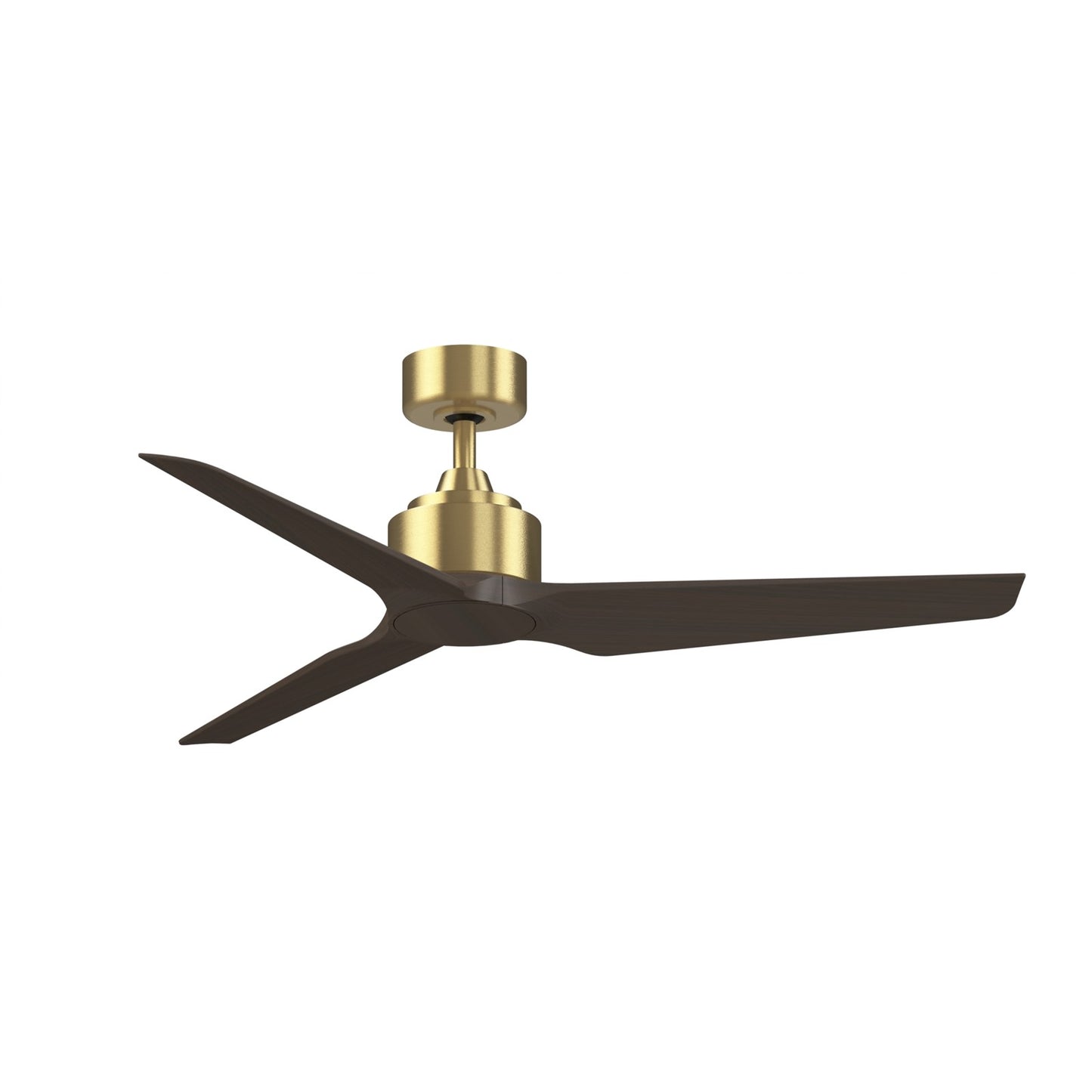 Fanimation TriAire Custom 52in Ceiling Fan | Modern Brushed Satin Brass and Dark Walnut Composite Blades | Covered Patio | Model FPD8514BS-52DWAW