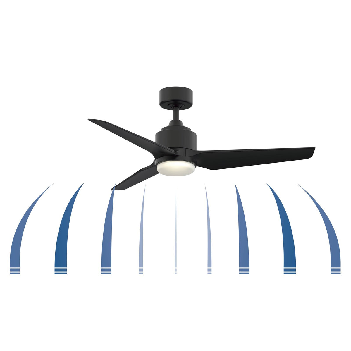 Fanimation TriAire Custom 52in 3-Blade Smart Ceiling Fan | Brushed Satin Brass and Natural Pleated Composite Blades | Covered | Model FPD8514BS-52PNW